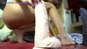 young blonde stuns with intense anal play using giant dildos and wild squirts on girls4cock.