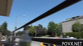 In this POV scene, the teen 18+ with tight shaved pussy gets nailed hard after a blowjob