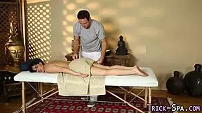 i spied on petite tattooed brunette getting massaged and banged with blowjob