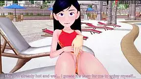 Violet Parr's sensual footjob and blowjob