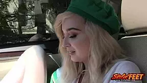 Lexi lore pulls her pink panties to the side so he can slip his dick in