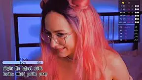 Adorable little teen in costume masturbating wildly on webcam