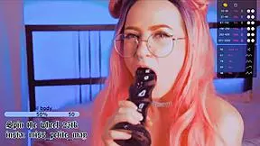 Adorable little teen in costume masturbating wildly on webcam