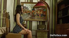 Seductive teen 18+ fingers narrow snatch till climaxing 😍