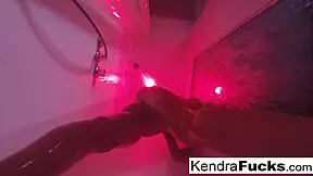 Kendra Cole enjoys a relaxing shower session