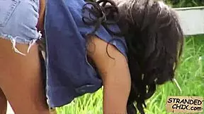 I picked up ebony teen Diamond Monroe for cash and fucked her hard in public