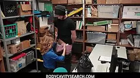 Hot officer Krissy Lynn seduces a young thief into banging hard in the office.