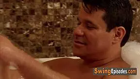 Erotic pool party with wife swapping