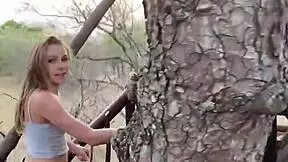 Angel Emily's outdoor anal during safari - risky or thrilling?