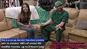 aria nicole gets fucked and shocked on exam table by doctor tampa in exam room after hours at girlsgonegynocom