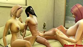 kakuzu talks to sakura and konan for a trio, they end up fucking their friends hard