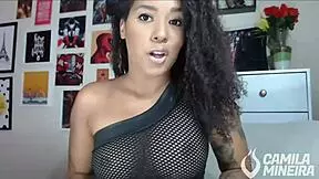 this young girl enjoys double penetration live on red