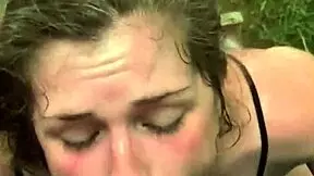 Racial mix couple engages 18 year old teen in deep throat sex on tape