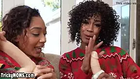 Ebony Milf and Black Teen 18+ Fucking a Huge White Dick