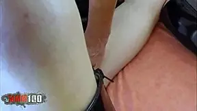 barbara nux, your small tits look great in boots, jorge says before blowjob