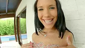 kyra hot squeezes dildo between big natural tits 😍