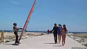 Petite Spanish Slave Bound In Public Bondage Domination Exhibition