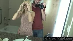 nubilesporn classic with petite blonde babe taking monster cock doggystyle for cumshot