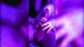 Stepsister figures out how to jerk my huge cock in a close-up leg play session.