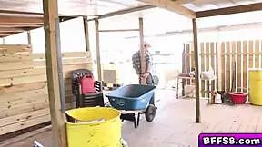 Naughty cowgirls suck a thick cock deep throat intensely