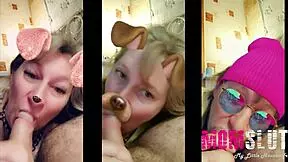 She plays like young slut in homemade blowjob scene?