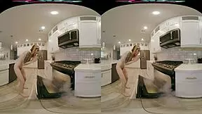 Hot blonde ailee anne rides in kitchen