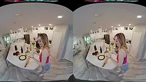 Hot blonde ailee anne rides in kitchen