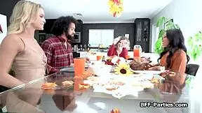 rimming and cock sucking in wild thanksgiving foursome party