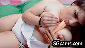 Busty young girl performs private sex show on webcam