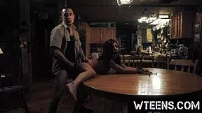 Horny teen 18+ sally squirtz bound in bondage for intense fucking