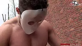 i'm a skinny blonde with natural tits in outdoor threesome