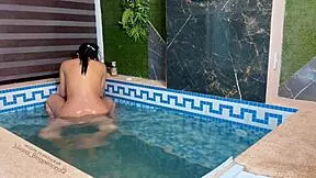 I often fucked my cousin when we were swimming in the pool although her parents never stayed at home