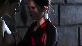 two women in cosplay enjoy water sex with big tits and pussy fucking