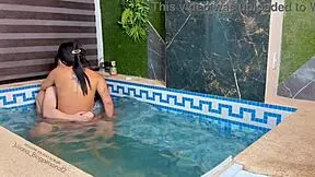 I often fucked my cousin when we were swimming in the pool although her parents never stayed at home