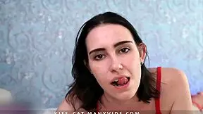 Webcam Brunette Moans in Doggy Sucking Cock