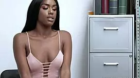 Does the LP officer finger Ashley's cooch while sucking her nipples, making her moan loudly?