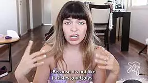 Amateur teen's first facial experience: Cum on my face