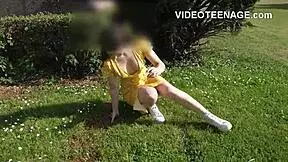 Lovely 19 years brunette upskirt with no panty, shaved assfucking ready?