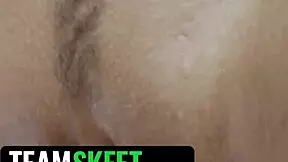 Sultry Teen Stepsis Dances Seductively For Her Stepbrother, Shaking Her Barefoot Booty On His Hard Cock