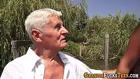 teen fucks old grandpa and gets oral in hardcore blowjob cumshot fucking