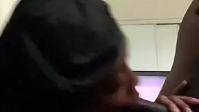 Ebony Bends Over For Big Black Cock Cumshot