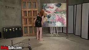 This short-haired blonde teen beauty is getting disciplined by a hot milf! 😏