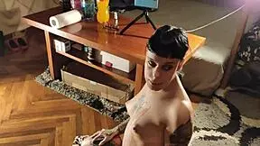 Young girl covered in cum