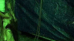 A Blonde Teen In Stockings And Heels Experiences Her First Rough Outdoor Public Domination