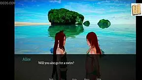 In my new family 53, the redhead and brunette are in bikinis.