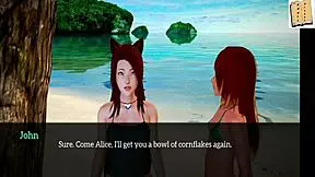 In my new family 53, the redhead and brunette are in bikinis.