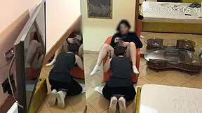 cam catches university friends licking shaved pussy in public