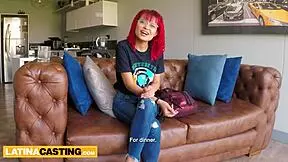 Is this cute redhead ready for close-up railing and cumshot in casting?