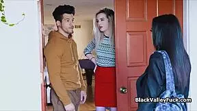 why fuck sweet ebony pussy while gf is home?