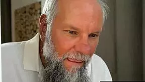 The grandfather gently licks the blonde czech teen's ass before intimate activities